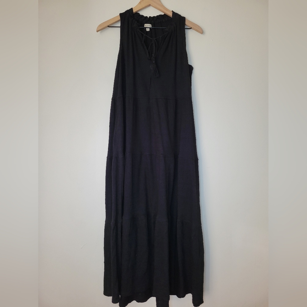 Max studio tiered sleeveless black maxi dress, sz s
